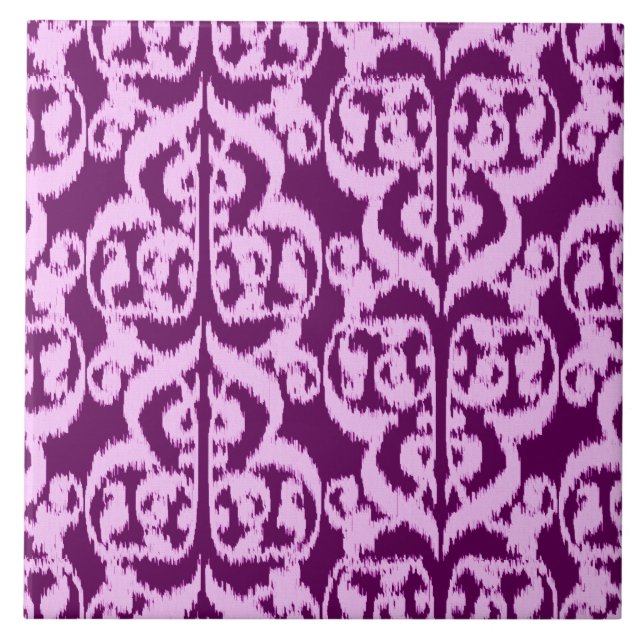 Carreau Ikat Moorish Damask - violet et orchidée (Devant)