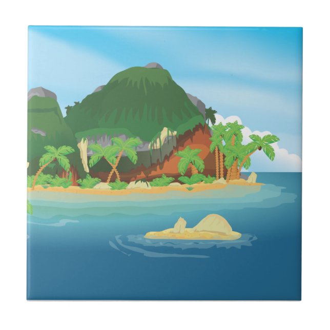 Carreau Île au trésor tropical (Devant)