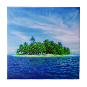Carreau Île tropicale de Palm Tree