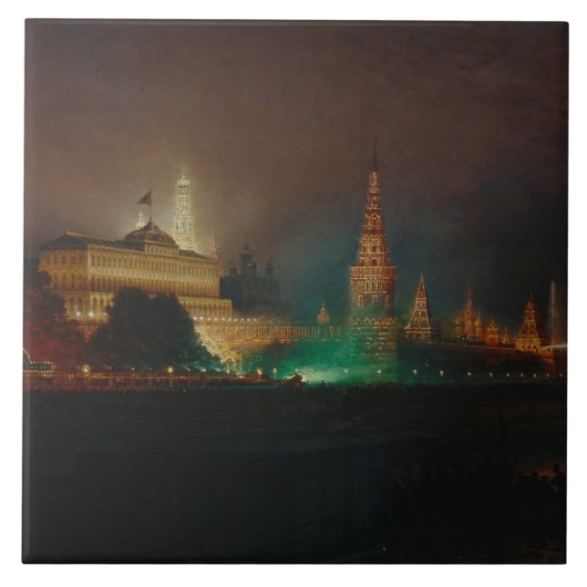 Carreau Illumination de Kremlin, 1883 (huile sur la toile) (Devant)