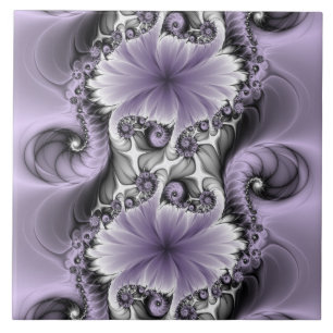 Carreau Illusion de lilas Art floral abstrait fractal Fant