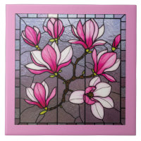 Illusion de verre tendu rose Magnolias