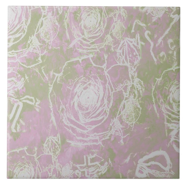 Carreau illusion d'empreinte rose - rose pâle (Devant)