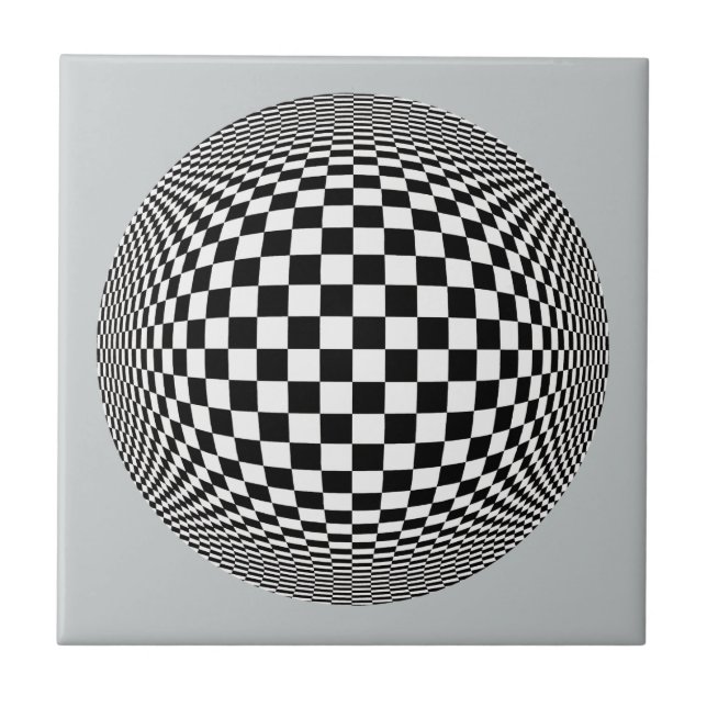 Carreau Illusion optique noire et blanche (Devant)