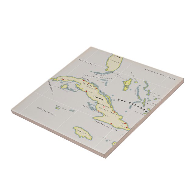 Carreau Illustrated map of Cuba (Côté)