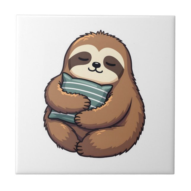 Carreau Illustration 2 de Coussin Confortable Paresseux En (Devant)