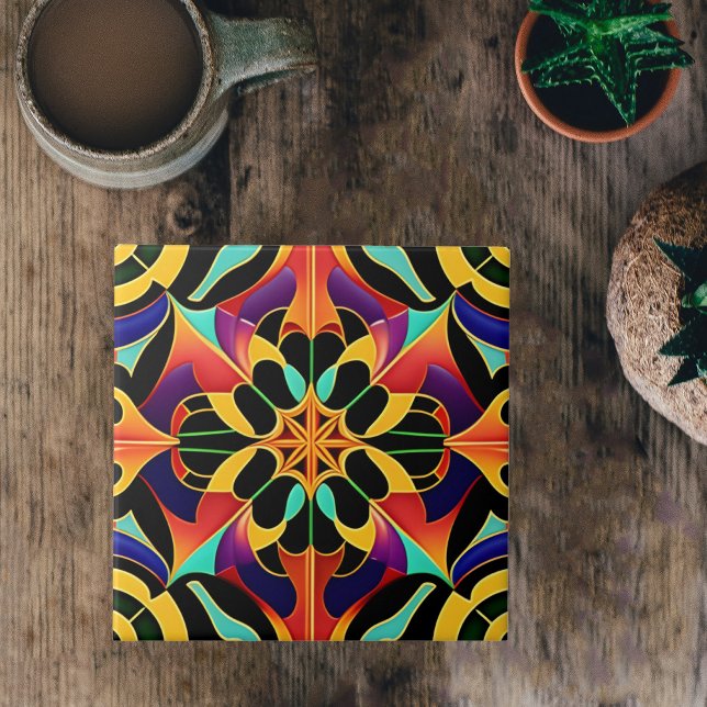 Carreau Illustration Art déco colorée rétro (Créateur téléchargé)