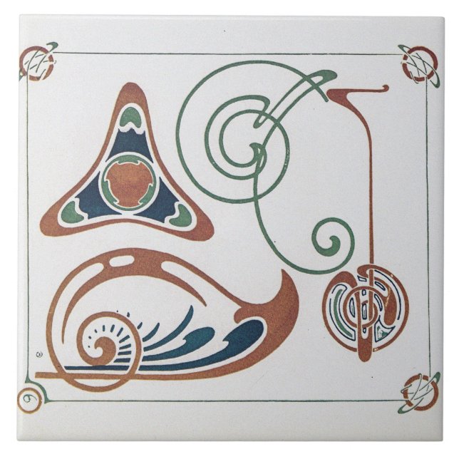 Carreau Illustration Art nouveau vintage par Mucha (Devant)