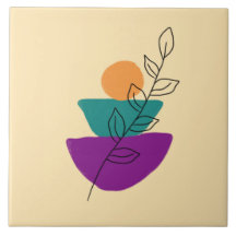 Illustration bohème aux feuilles