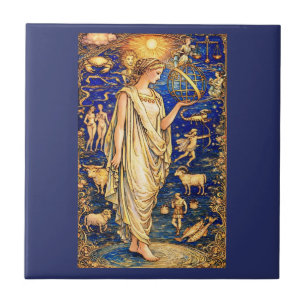 Carreau Illustration céleste de la déesse du zodiaque Art 