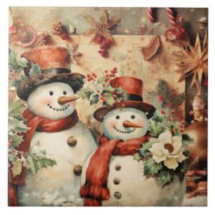 Carreau Illustration Christmas Snowmen