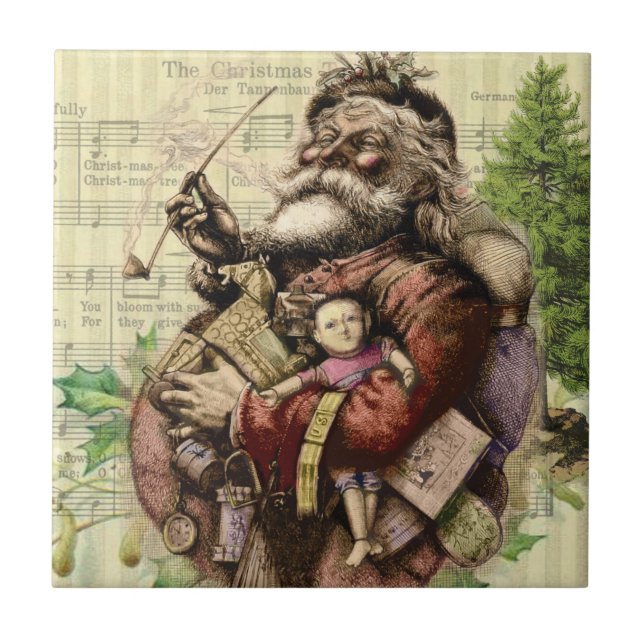 Carreau Illustration classique de Thomas Nast du Père Noël (Devant)