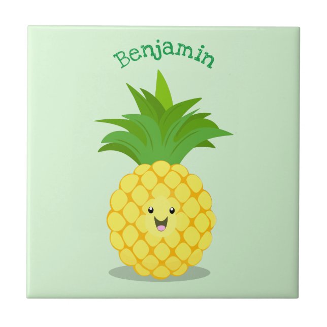 Carreau Illustration d'ananas mignon (Devant)