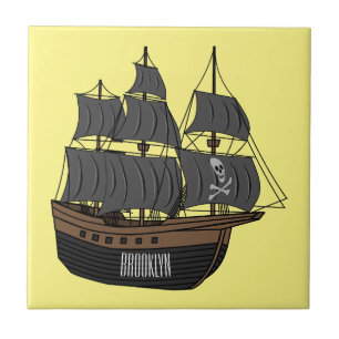 Carreau Illustration de bateau pirate