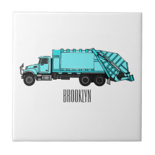 Carreau Illustration de camion à ordures