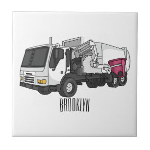 Carreau Illustration de camion à ordures