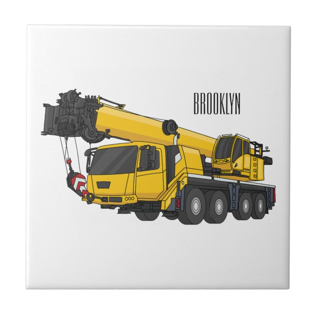 Carreau Illustration de camion de grue (Devant)