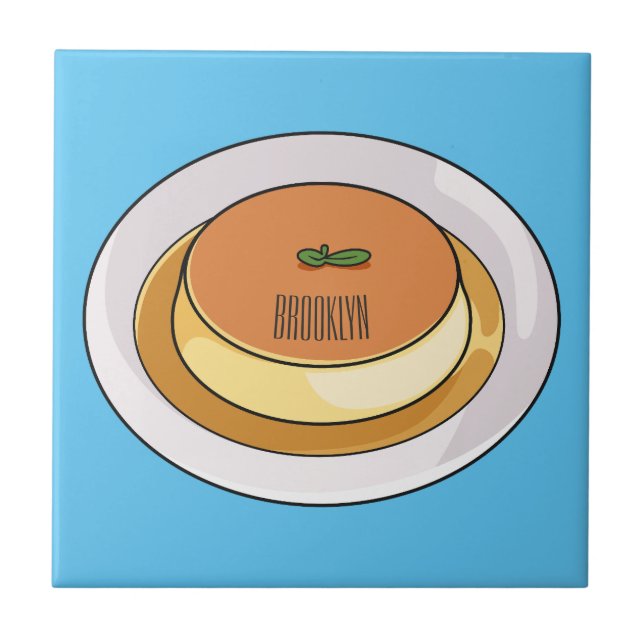 Carreau Illustration de caramel de crème (Devant)