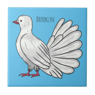 Carreau Illustration de cartoon d'oiseau de pigeon à queue