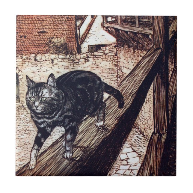 Carreau Illustration de Castle Cat Rackham (Devant)
