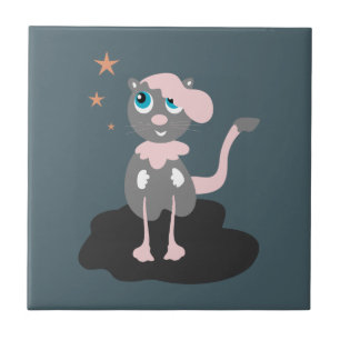 Carreau Illustration de chat pour enfants, mignon kitty de