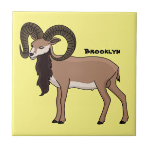 Carreau Illustration de chèvre de Mouflon