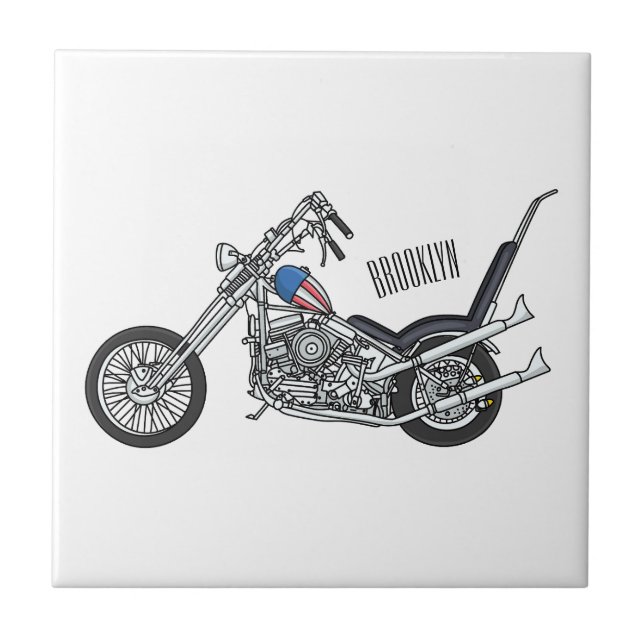 Carreau Illustration de Chopper Motorcycle 1950 (Devant)