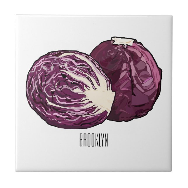 Carreau Illustration de chou rouge (Devant)