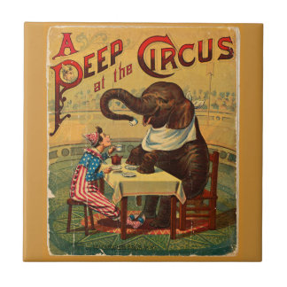 Carreau Illustration de cirque vintage Art Antique