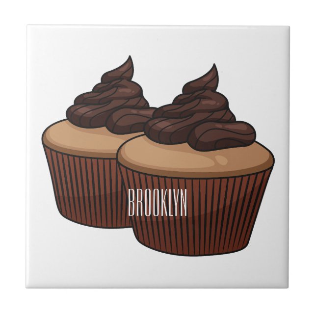 Carreau Illustration de Cupcake (Devant)