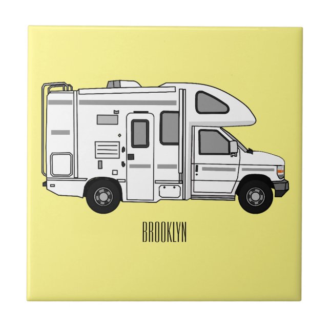 Carreau Illustration de dessin animé Campervan (Devant)