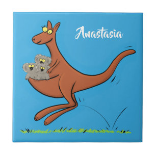 Carreau Illustration de dessin animé Cute kangaroo et koal