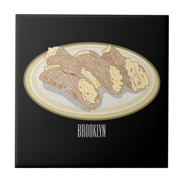 Carreau illustration de dessin animé de cannoli  (Devant)