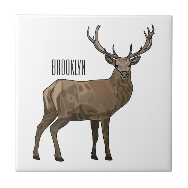 Carreau Illustration de dessin animé de cerf (Devant)