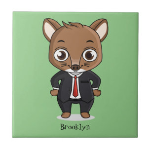 Carreau Illustration de dessin animé de rat mignon