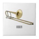 Carreau Illustration de dessin animé de Trombone<br><div class="desc">Illustration de dessin animé de Trombone</div>