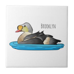 Carreau Illustration de dessin animé d'eider à tête royale