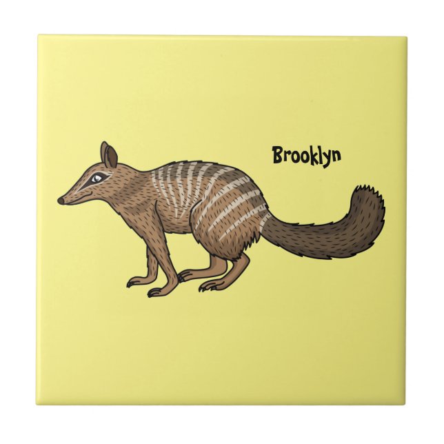 Carreau Illustration de dessin animé joyeux numbat (Devant)