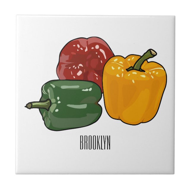 Carreau Illustration de dessin de Capsicum (Devant)
