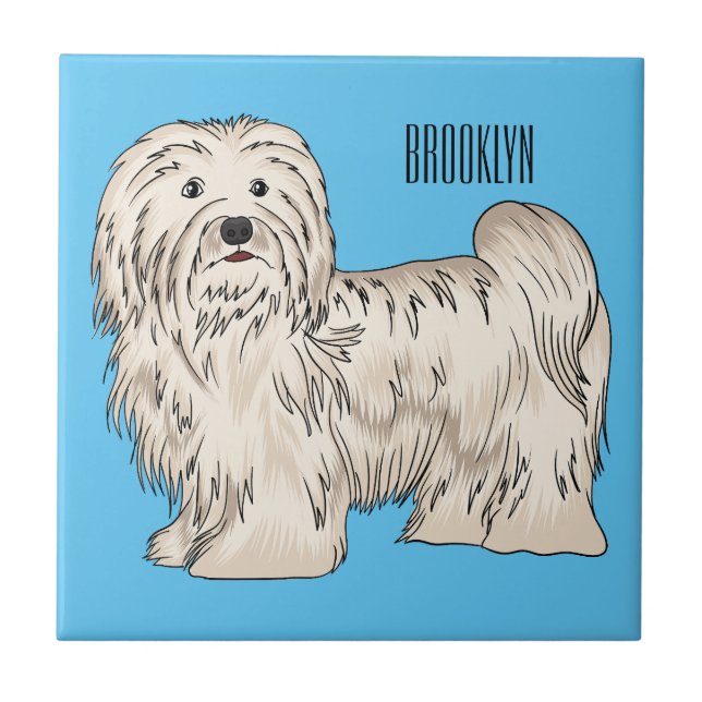 Carreau Illustration de dessin de chien de Havan (Devant)