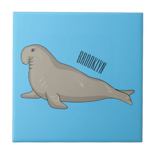 Carreau Illustration de dessin de phoque éléphant