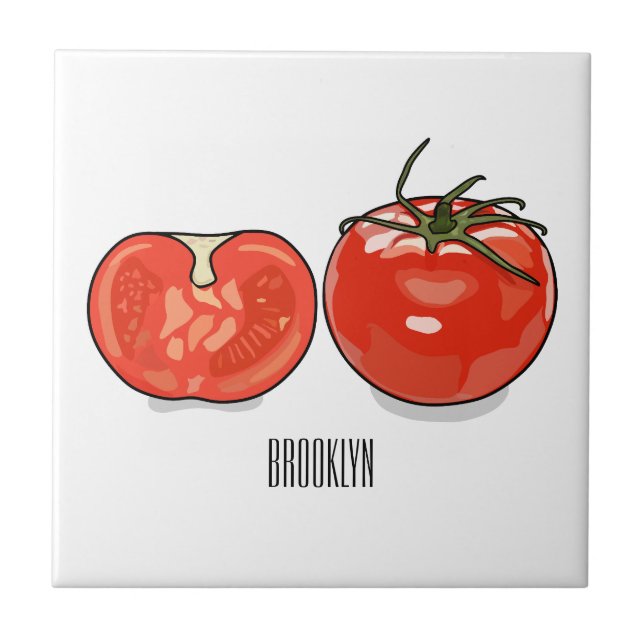 Carreau Illustration de dessin sur la tomate (Devant)