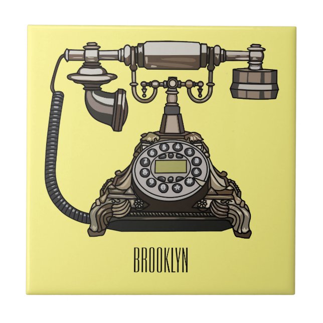 Carreau Illustration de dessin téléphonique (Devant)