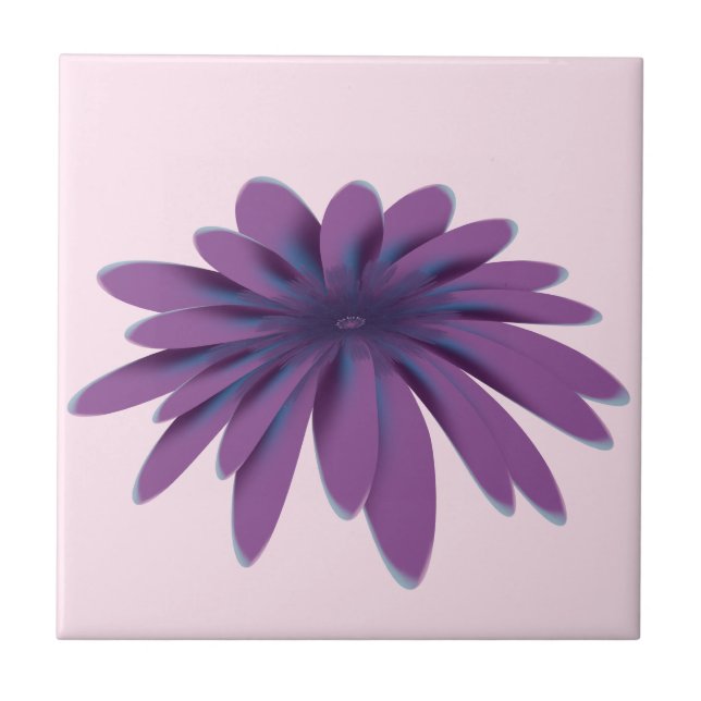 Carreau Illustration de fleur de marguerite violette | Bot (Devant)