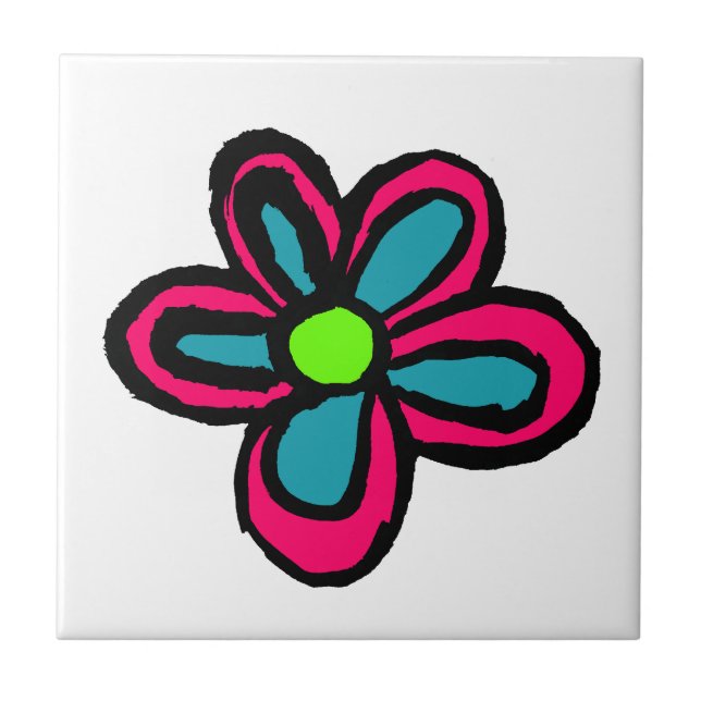 Carreau Illustration de fleurs (Devant)