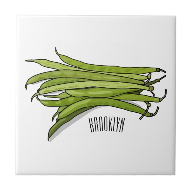 Carreau Illustration de haricots verts (Devant)