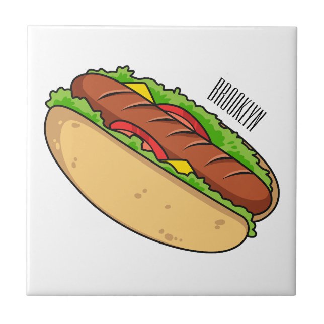Carreau Illustration de Hot dog (Devant)