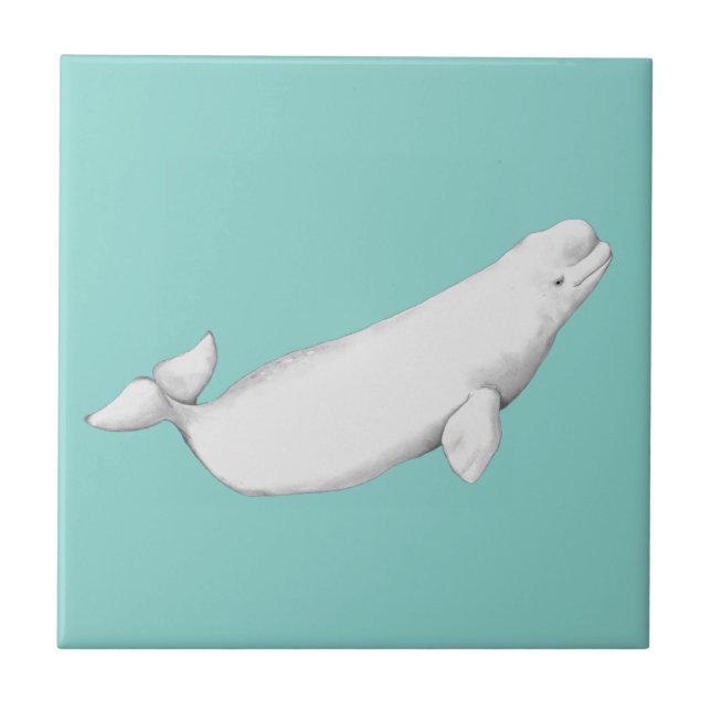 Carreau Illustration de la baleine de Beluga Lover cadeau  (Devant)