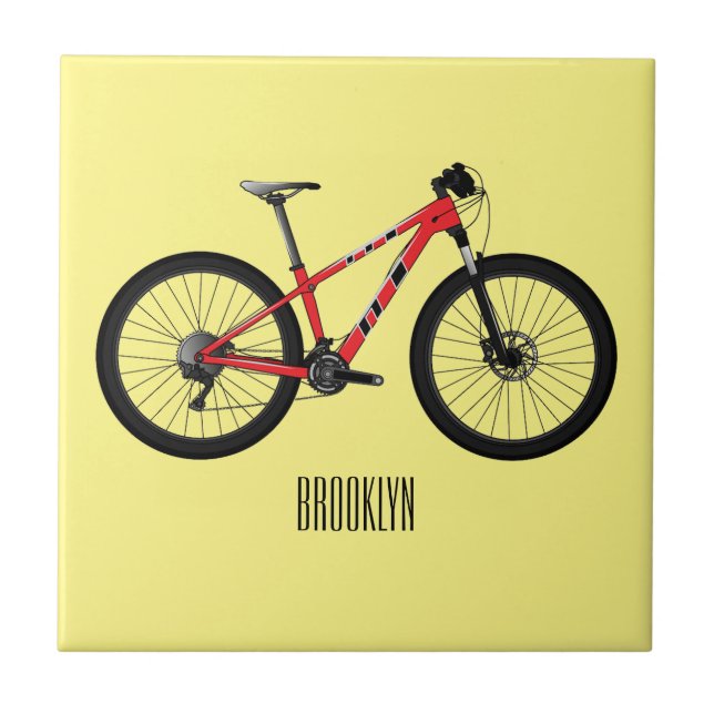 Carreau Illustration de la bande dessinée de vélo (Devant)