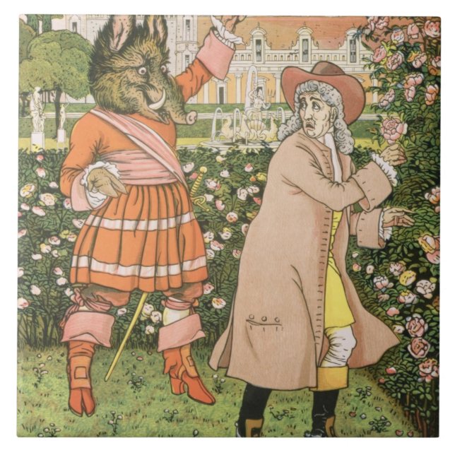 Carreau Illustration de la beauté et de la bête, 1901 (Devant)